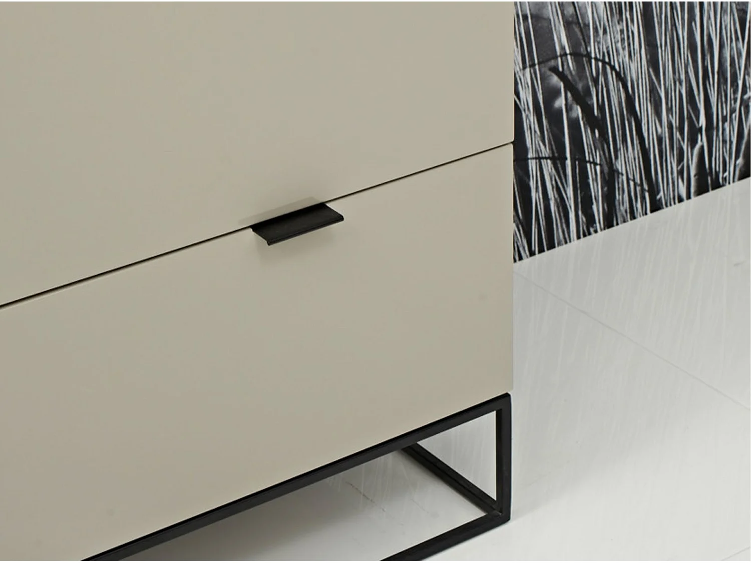 Ladekast grijs hout en zwart staal 7020 ANGEL CERDA