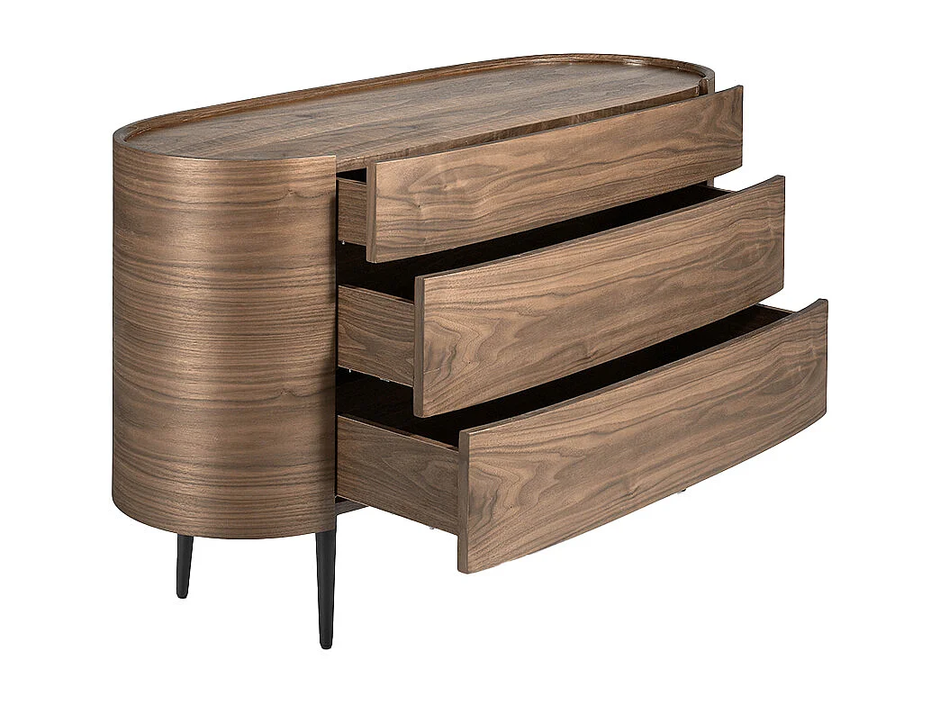 Komoda orzech i czarna stal 7075 ANGEL CERDA