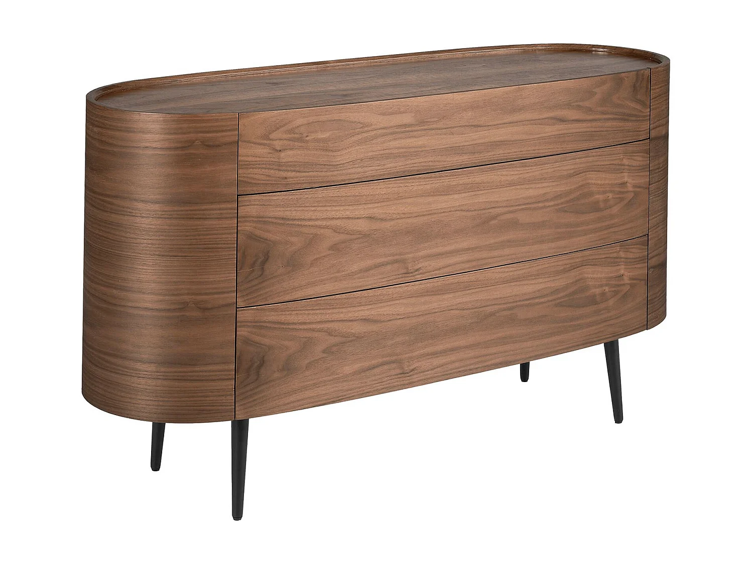 Commode en noyer et acier noir 7075 ANGEL CERDA