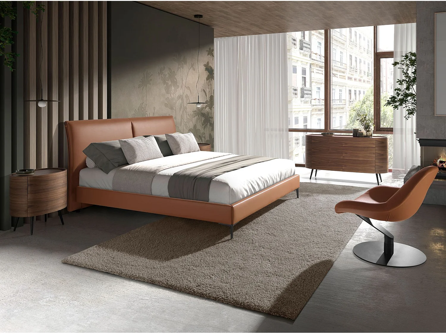 Kommode aus Nussbaumholz und schwarzem Stahl 7075 ANGEL CERDA