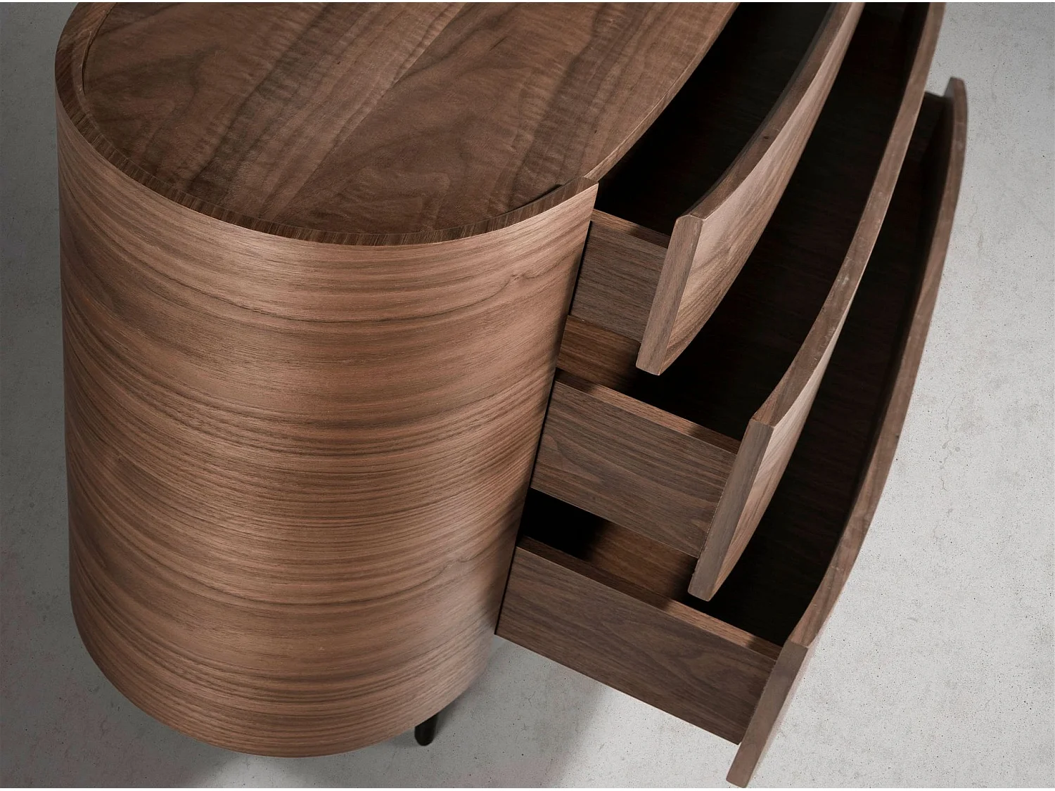 Kommode aus Nussbaumholz und schwarzem Stahl 7075 ANGEL CERDA