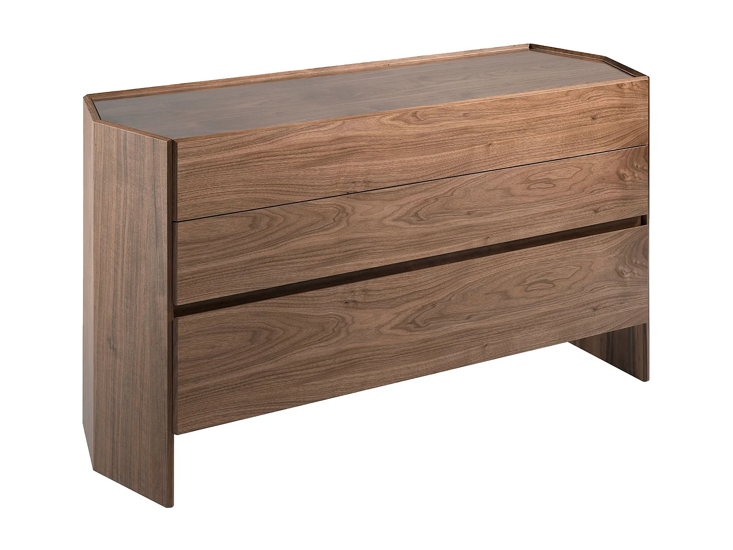 Commode en noyer avec plateau en verre trempé 7073 ANGEL CERDA