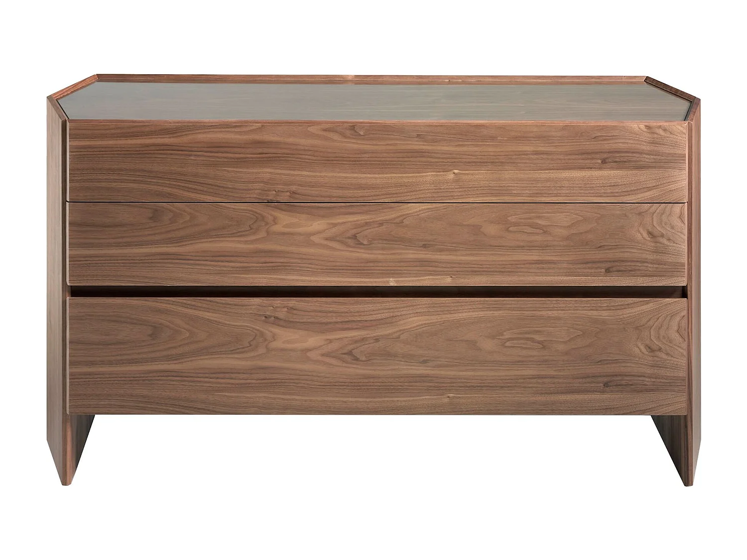 Commode en noyer avec plateau en verre trempé 7073 ANGEL CERDA