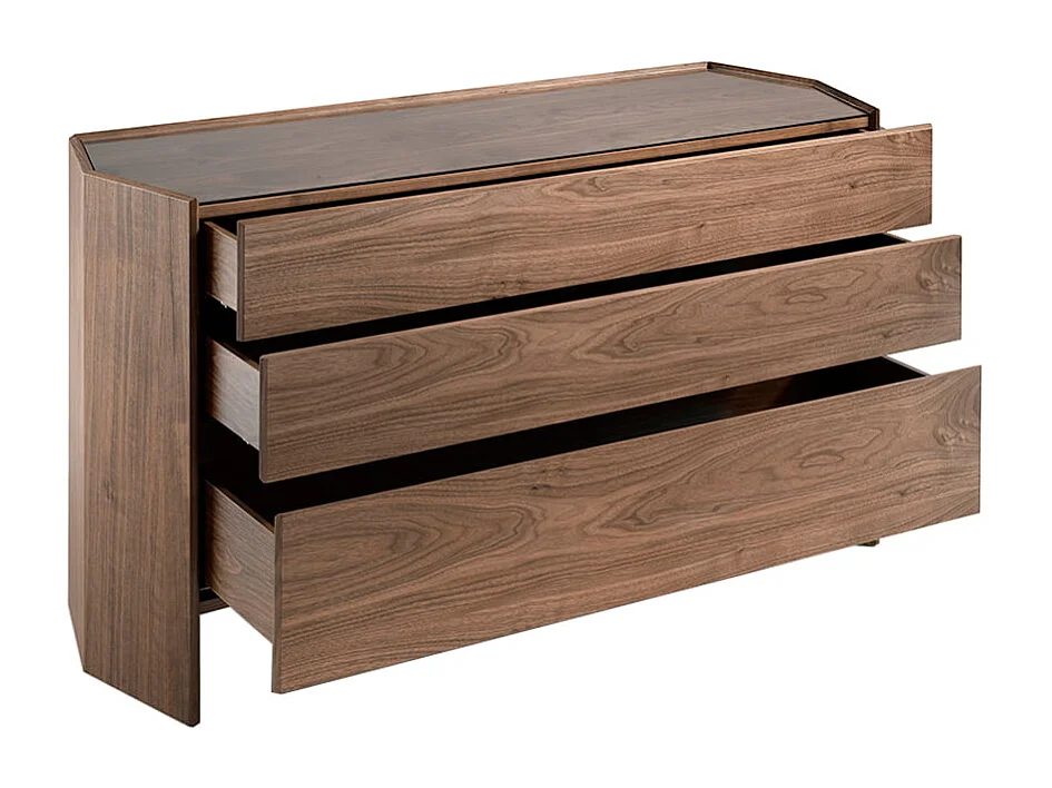 Commode en noyer avec plateau en verre trempé 7073 ANGEL CERDA