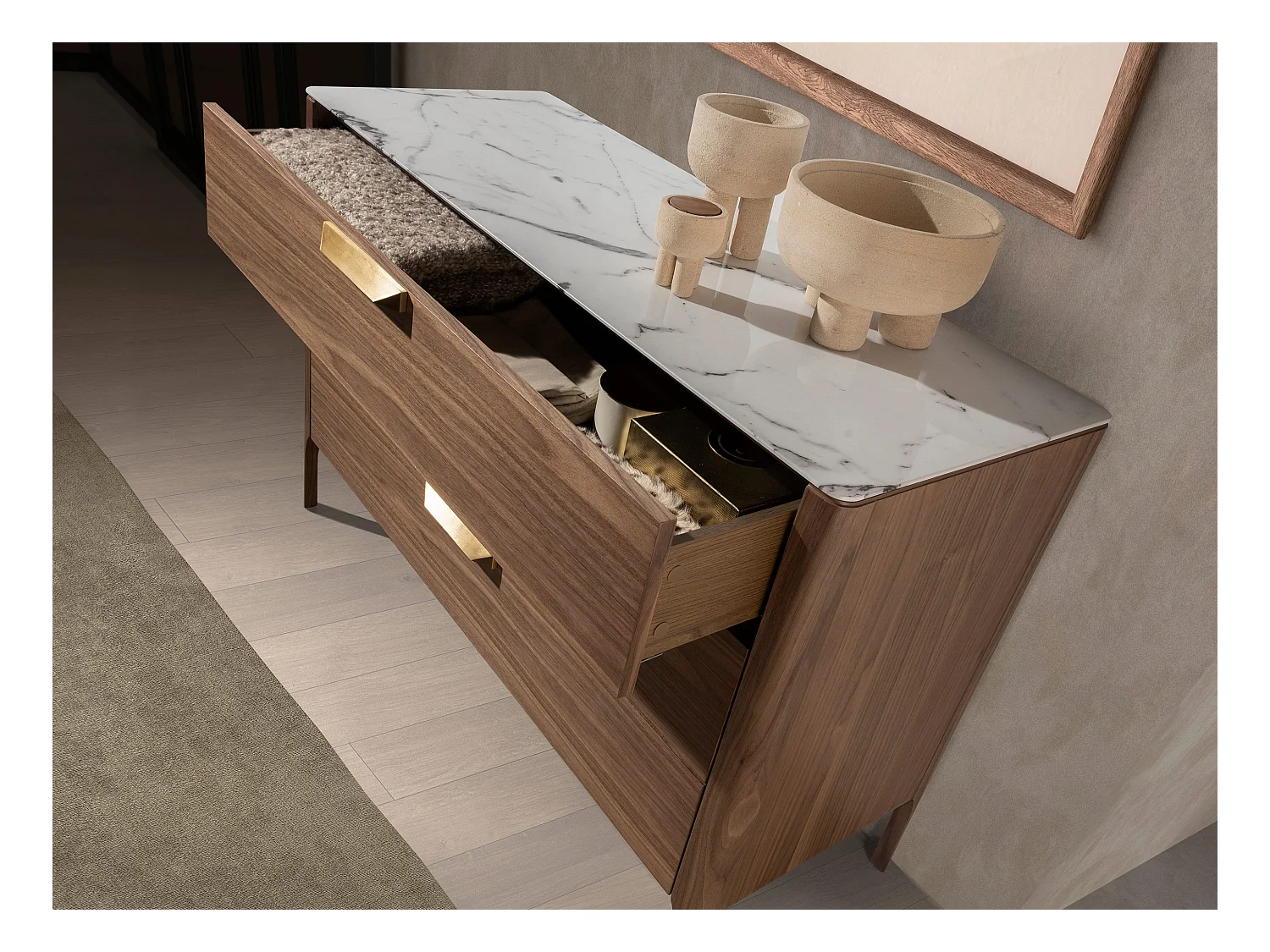 Commode en fibre de verre effet marbreet 7044 ANGEL CERDA
