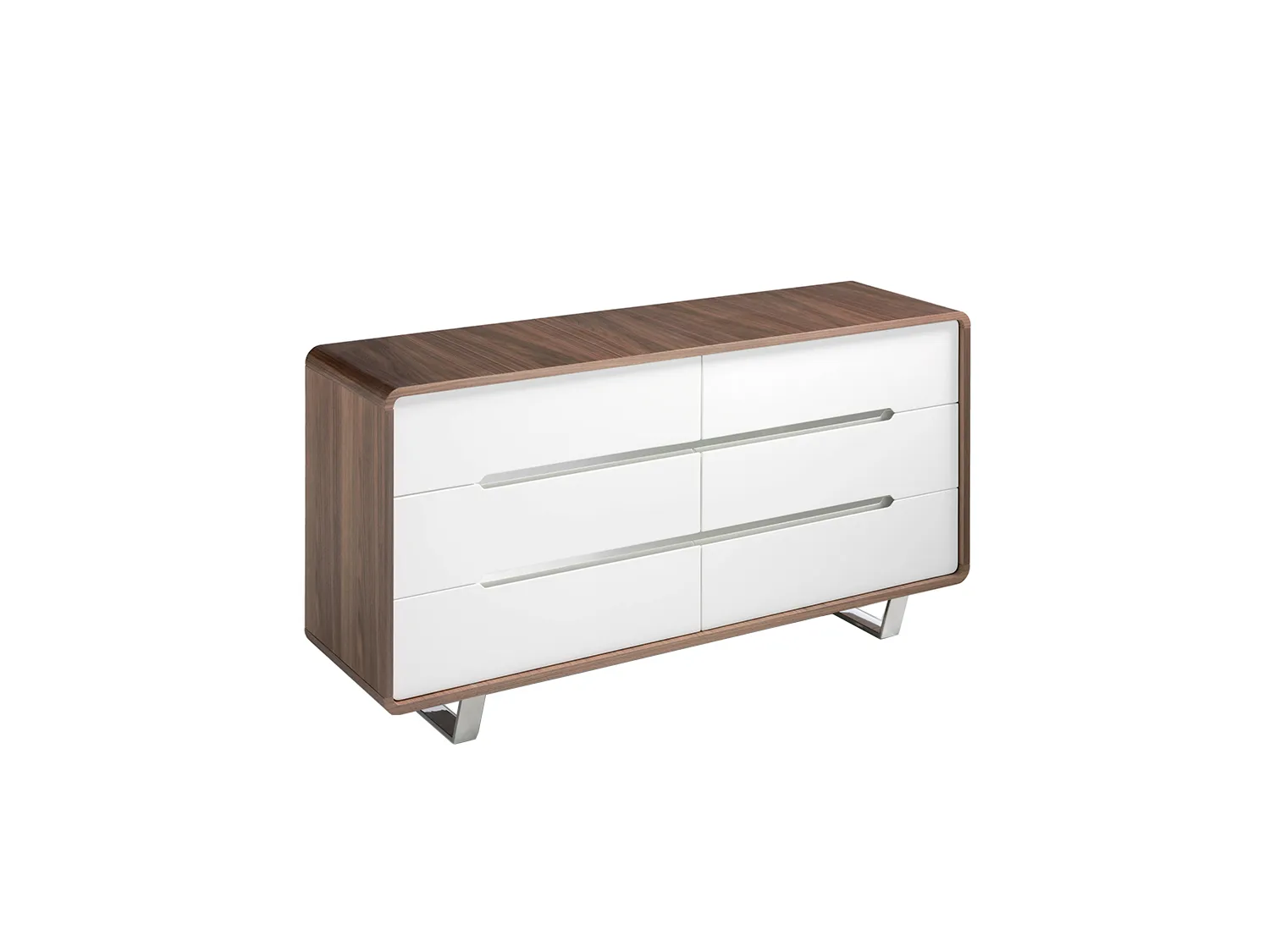 Commode en noyer et acier chromé 7106 ANGEL CERDA
