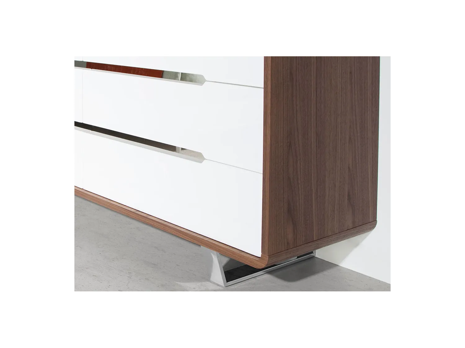 Commode en noyer et acier chromé 7106 ANGEL CERDA