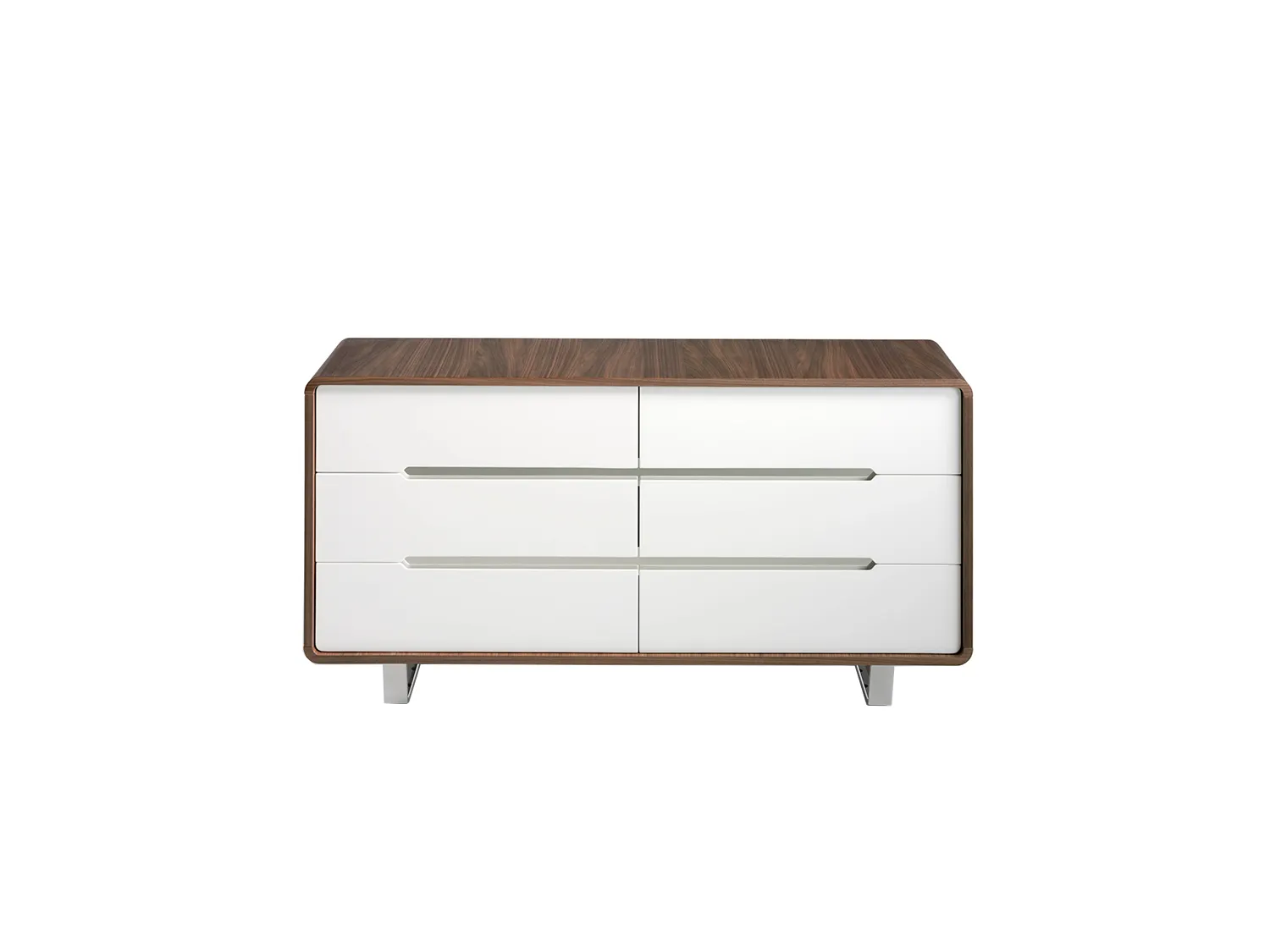 Commode en noyer et acier chromé 7106 ANGEL CERDA