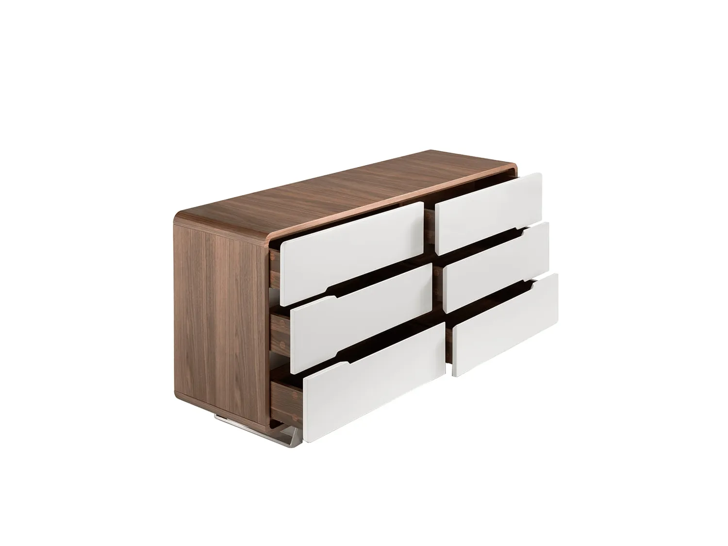 Commode en noyer et acier chromé 7106 ANGEL CERDA