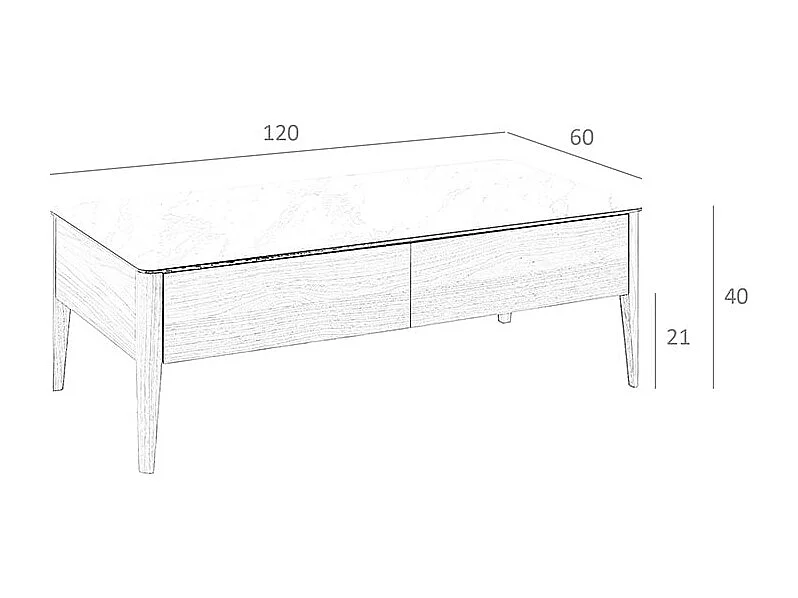 Calacatta porseleinen salontafel 2049 ANGEL CERDA