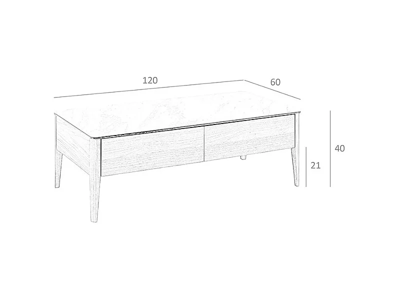 Calacatta porseleinen salontafel 2049 ANGEL CERDA