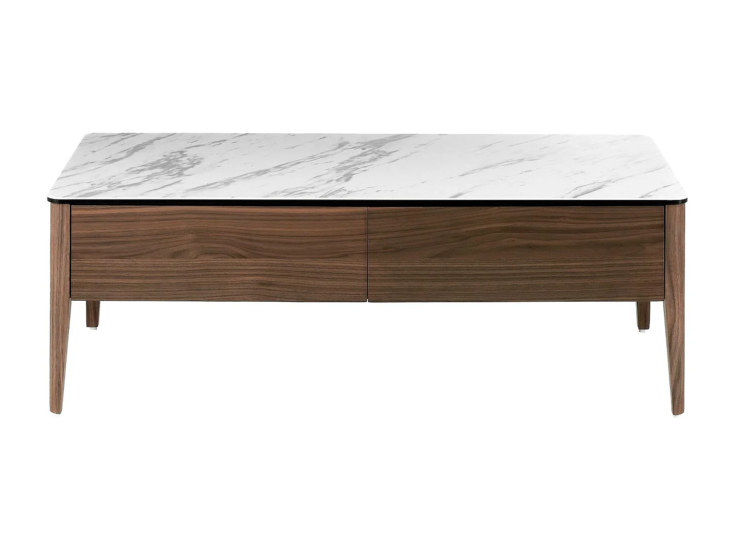 Rechteckiger Couchtisch aus Porzellanmarmor und Nussbaumholz 2049 ANGEL CERDA