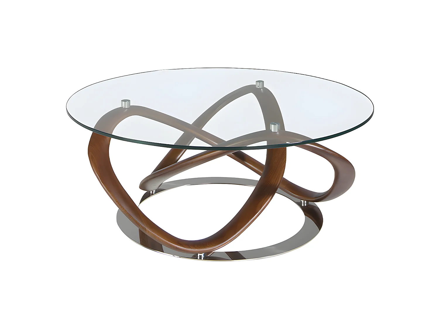 Mesa de café redonda com tampo em vidro temperado  2064