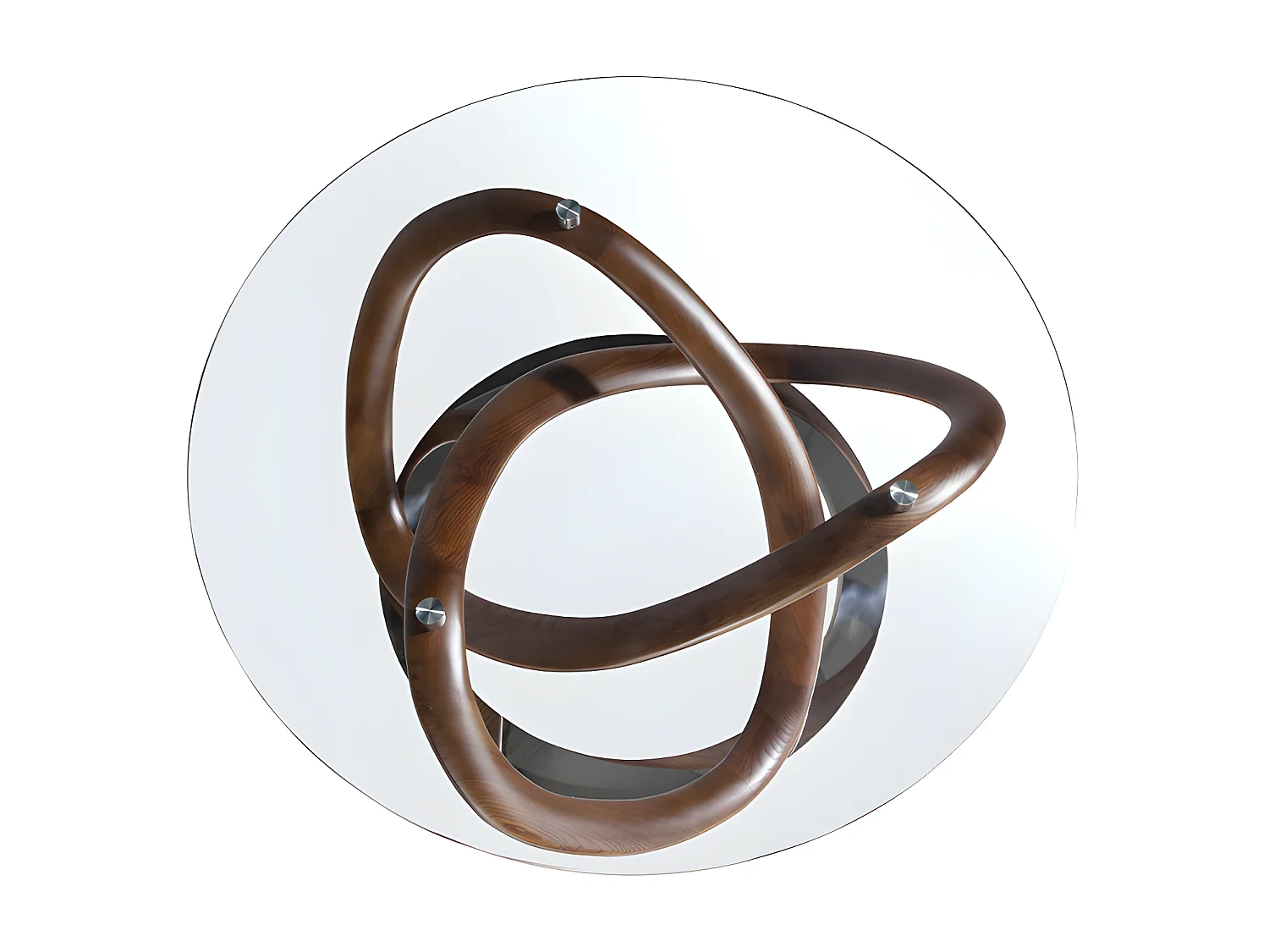 Mesa de café redonda com tampo em vidro temperado  2064