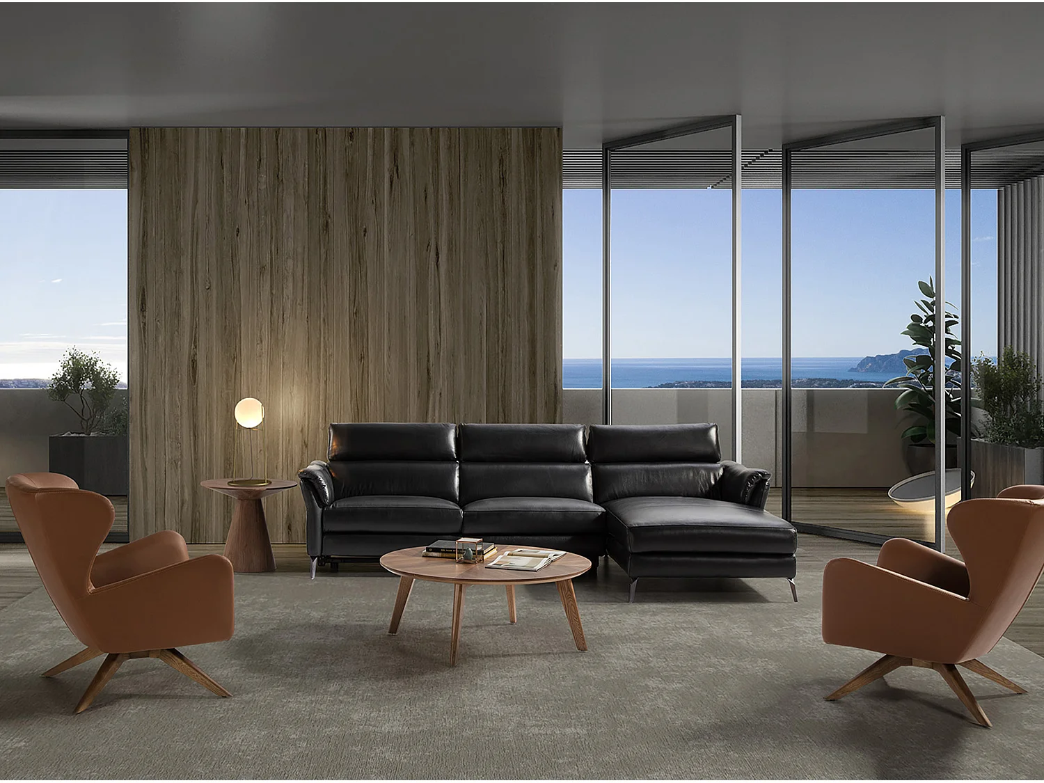 Runder Couchtisch aus Nussbaumholz  2043 ANGEL CERDA