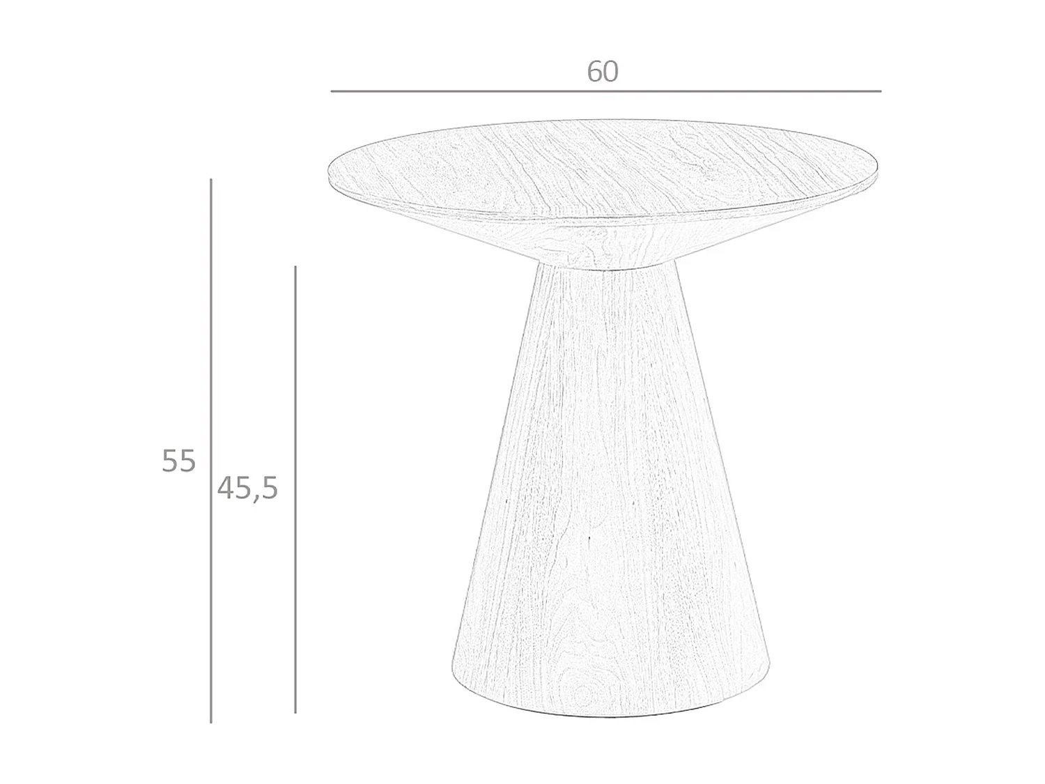 Runder Couchtisch aus Nussbaumholz  2043 ANGEL CERDA