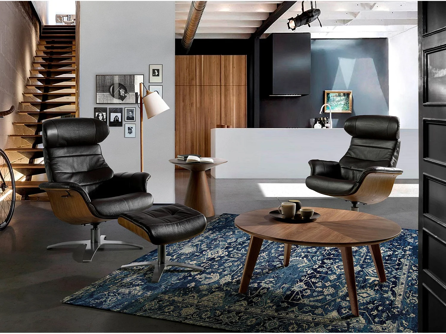 Runder Ecktisch aus Nussbaumholz 2043 ANGEL CERDA