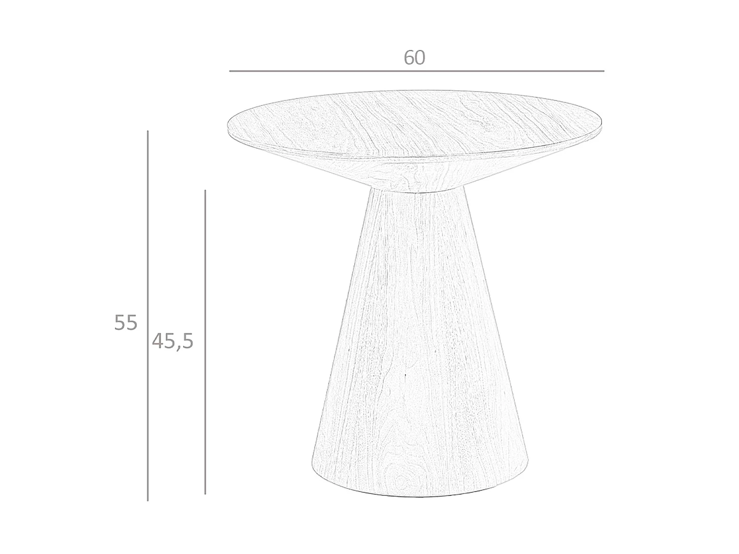 Table d'angle ronde en noyer 2043 ANGEL CERDA
