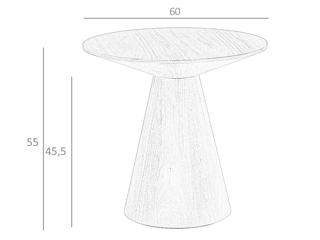 Table d'angle ronde en noyer 2043 ANGEL CERDA
