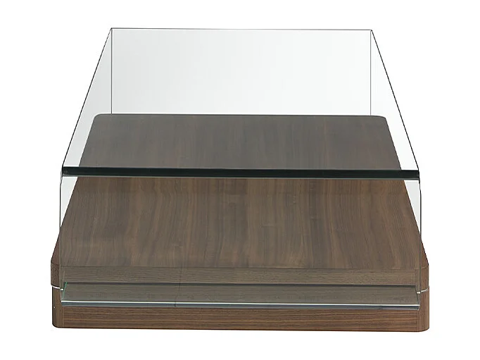 Rechthoekige salontafel van gehard glas en walnoot 2004 ANGEL CERDA