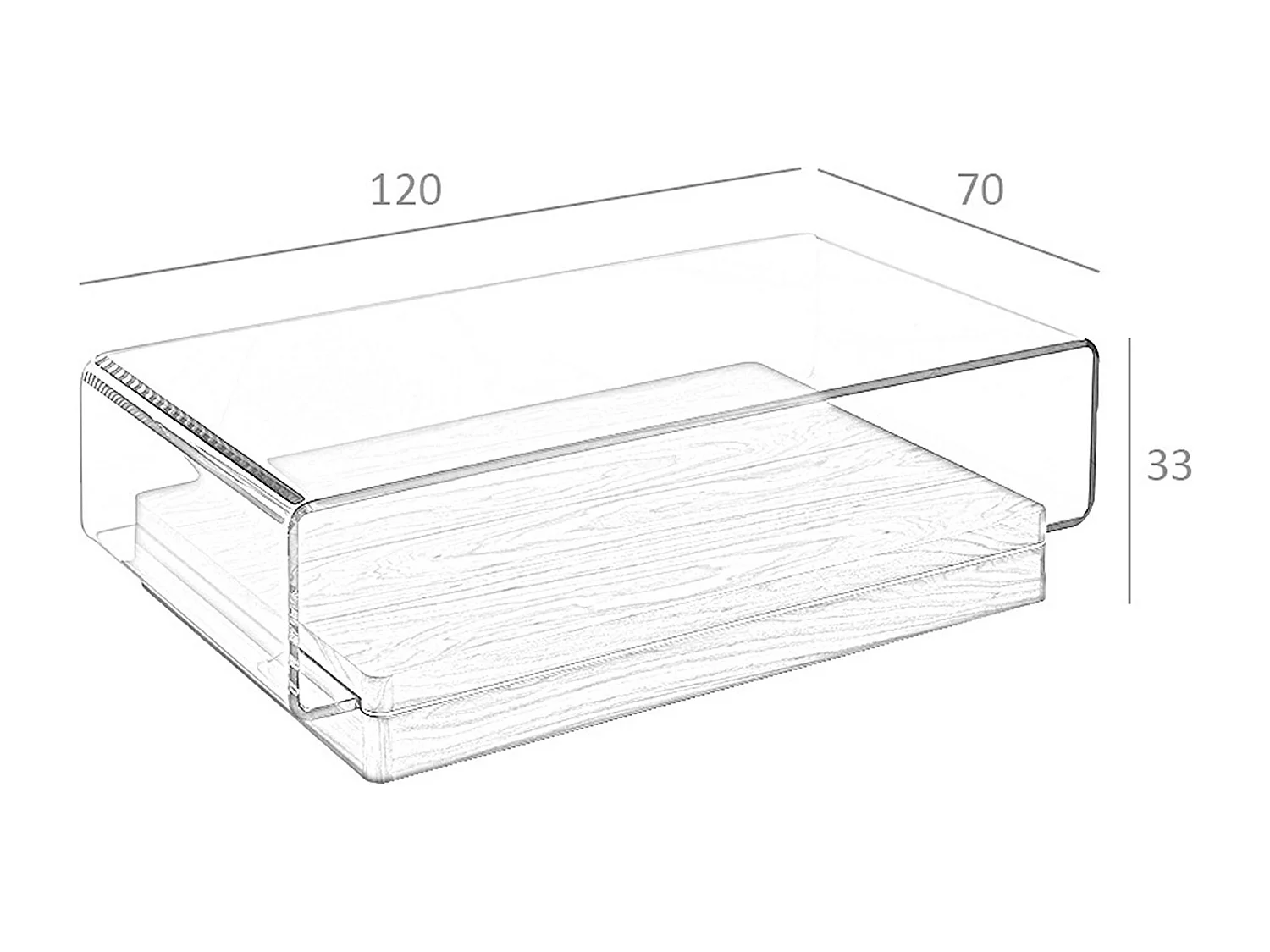 Rechthoekige salontafel van gehard glas en walnoot 2004 ANGEL CERDA