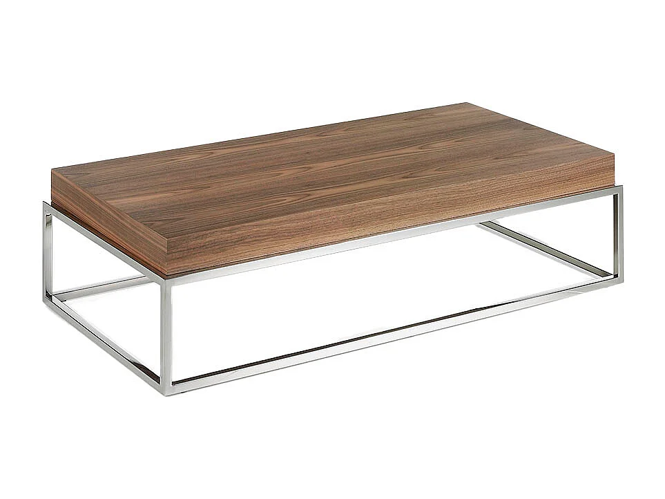 Table basse de noyer et acier 2026 ANGEL CERDA