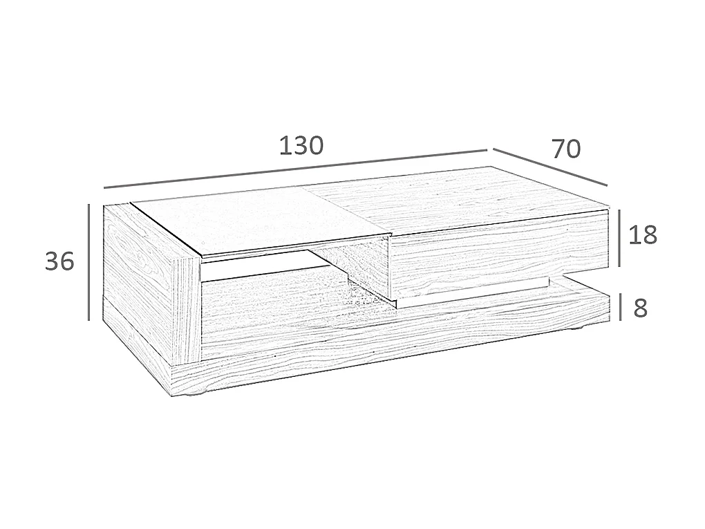 Table basse en bois et vitrail noir 2061 ANGEL CERDA