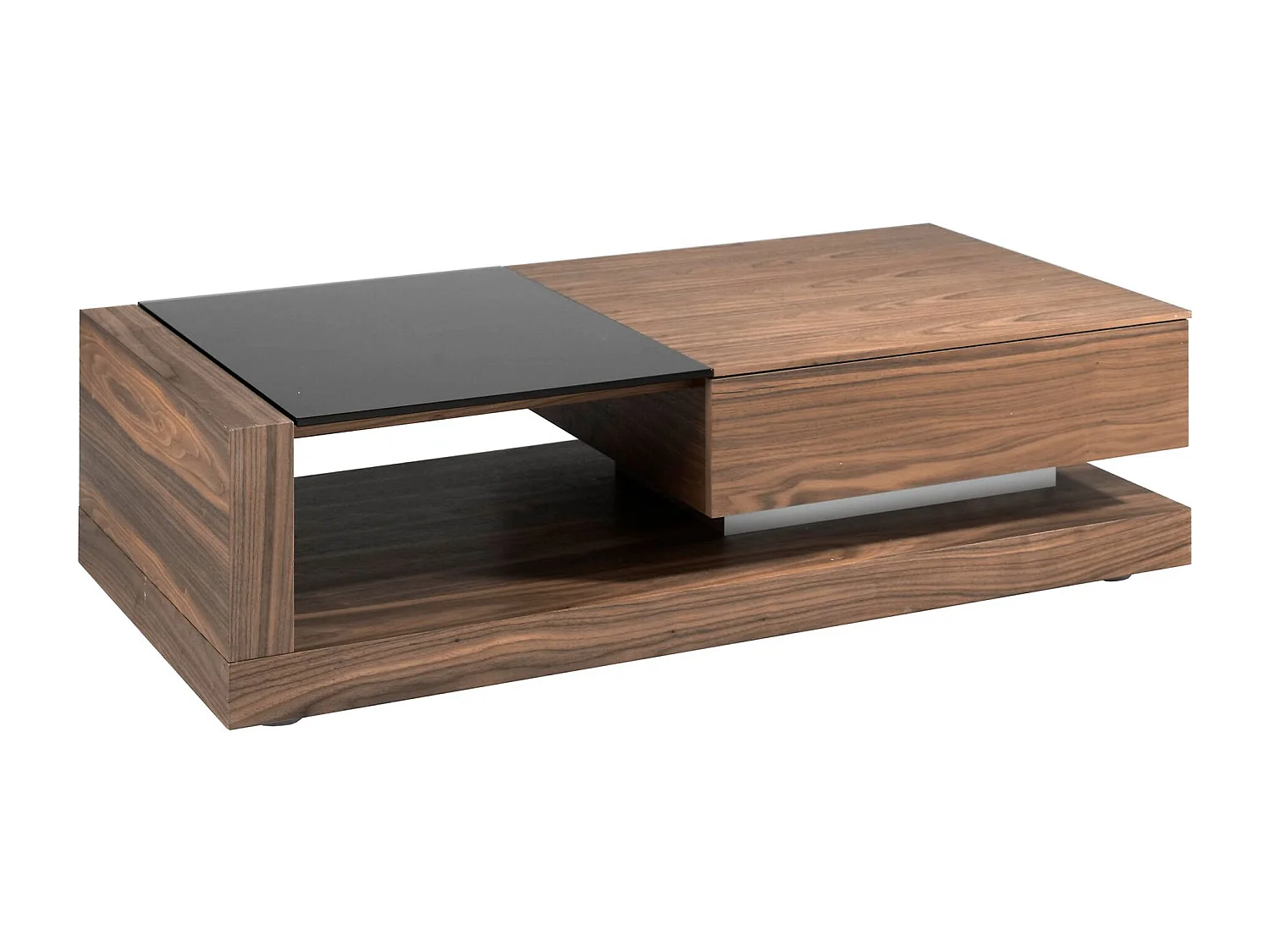 Table basse rectangulaire Table basse rectangulaire Verre noir et noyer 2061 ANGEL CERDA