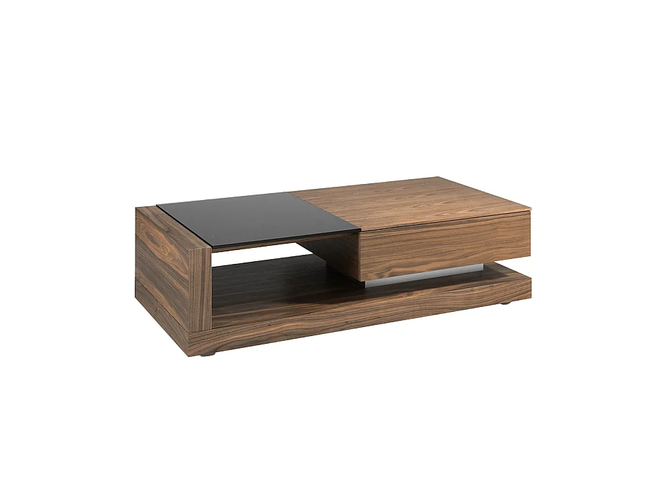 Table basse en bois et vitrail noir 2061 ANGEL CERDA