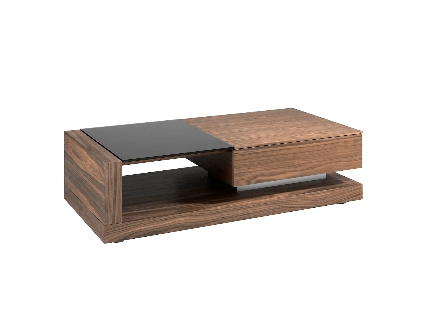 Table basse rectangulaire Table basse rectangulaire Verre noir et noyer 2061 ANGEL CERDA