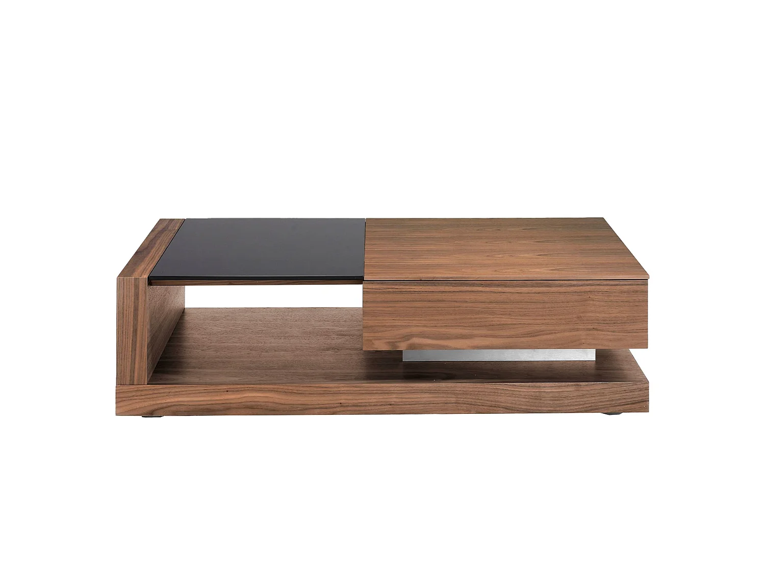 Table basse rectangulaire Table basse rectangulaire Verre noir et noyer 2061 ANGEL CERDA