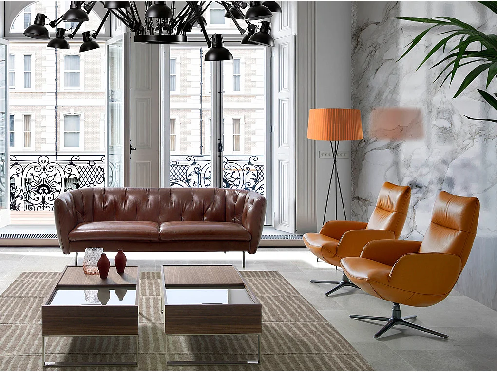 Table basse en bois et acier chromé 2048 ANGEL CERDA