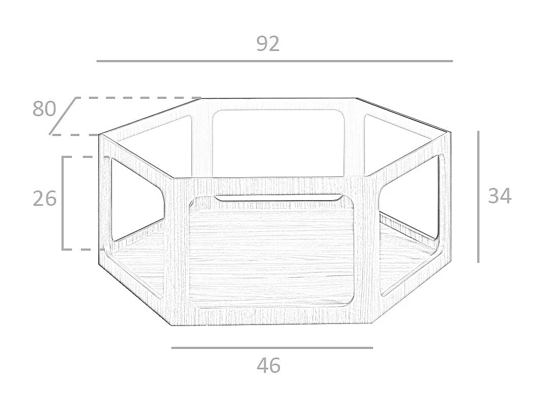 Sechseckiger Couchtisch aus Nussbaum  2023 ANGEL CERDA