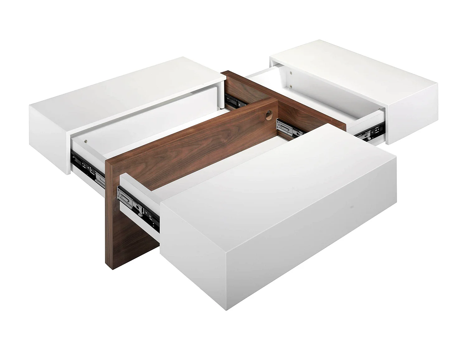 Table basse rectangulaire en bois blanc et noyer 2060 ANGEL CERDA