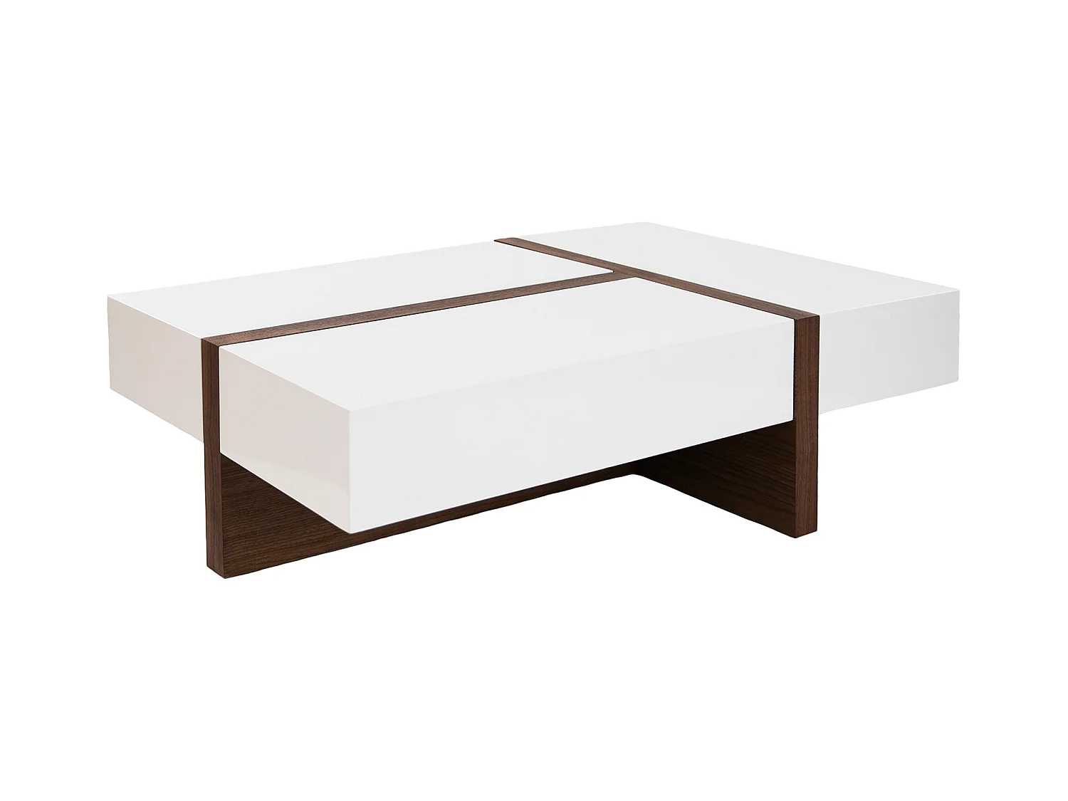 Table basse  blanc et noyer 2060 ANGEL CERDA