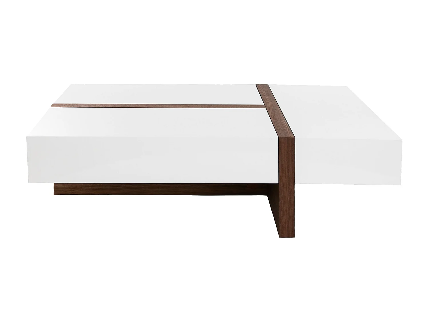 Table basse rectangulaire en bois blanc et noyer 2060 ANGEL CERDA