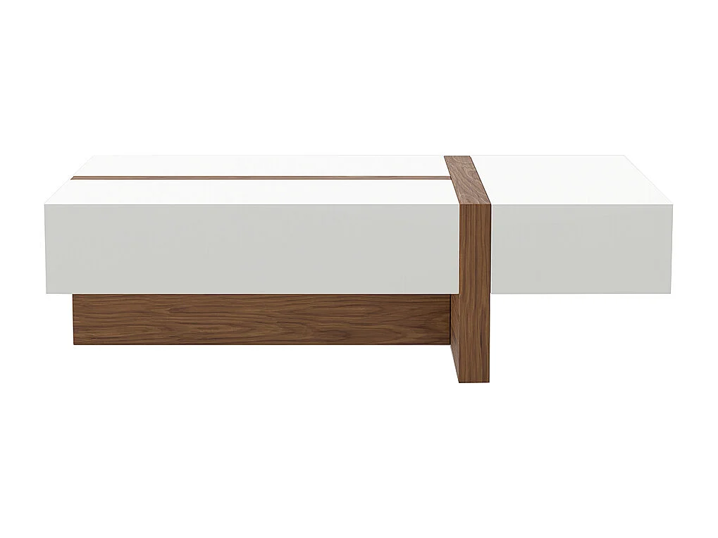 Table basse rectangulaire en bois blanc et noyer 2060 ANGEL CERDA