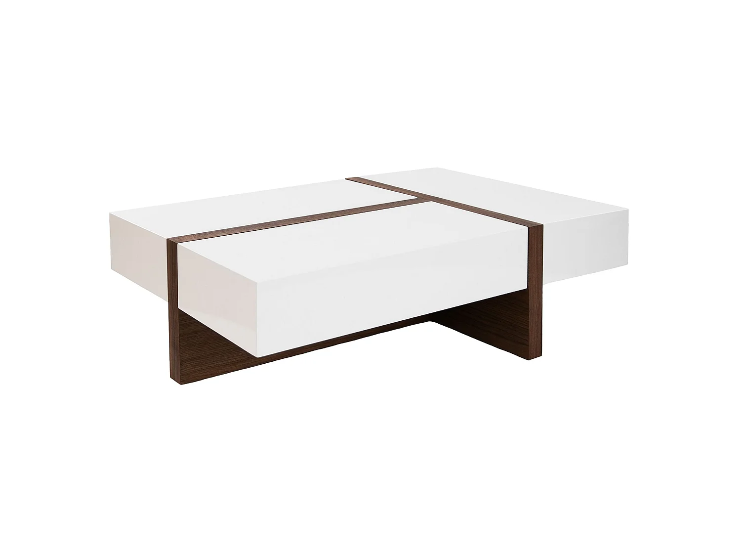 Table basse rectangulaire en bois blanc et noyer 2060 ANGEL CERDA