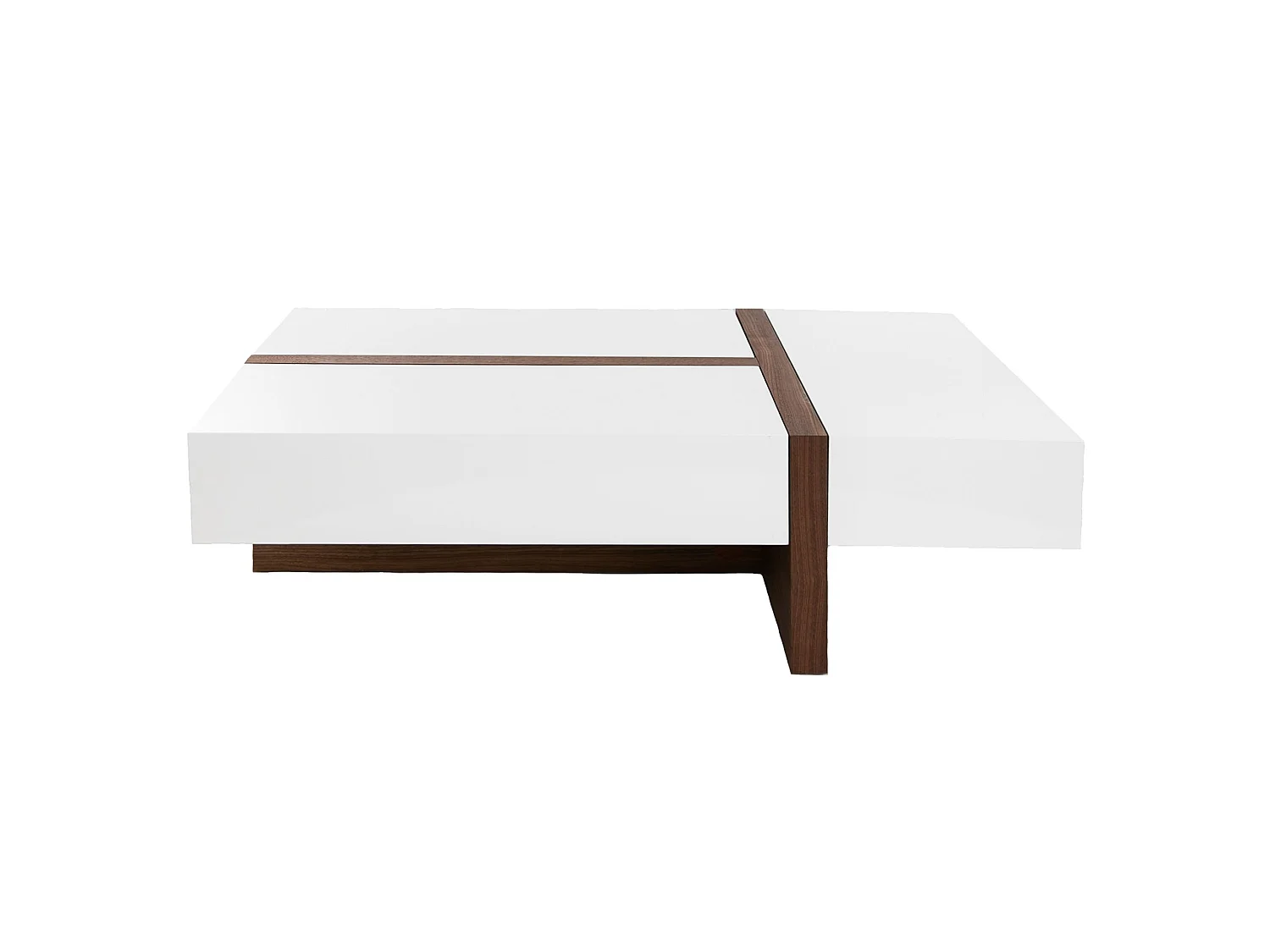 Table basse rectangulaire en bois blanc et noyer 2060 ANGEL CERDA