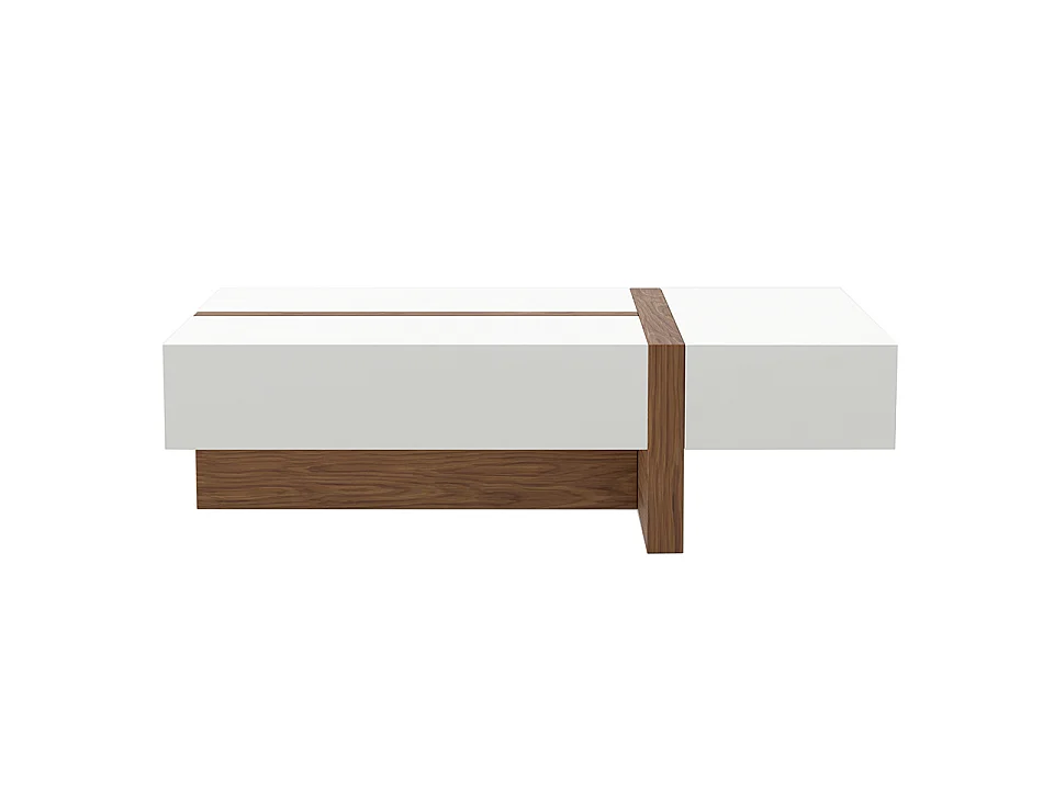 Table basse rectangulaire en bois blanc et noyer 2060 ANGEL CERDA