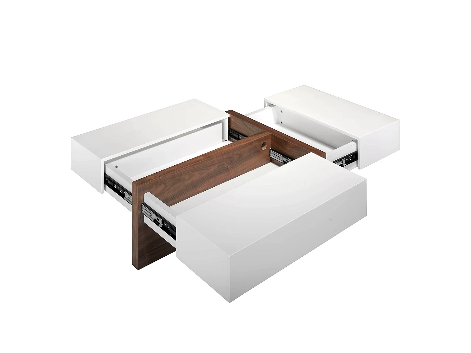 Table basse rectangulaire en bois blanc et noyer 2060 ANGEL CERDA