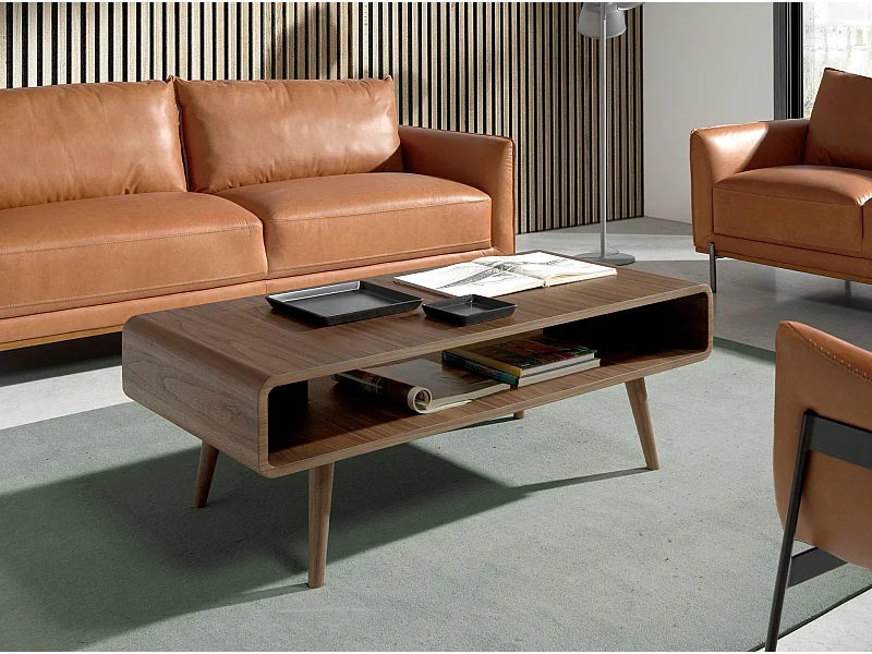 Table basse rectangulaire en noyer 2021 ANGEL CERDA