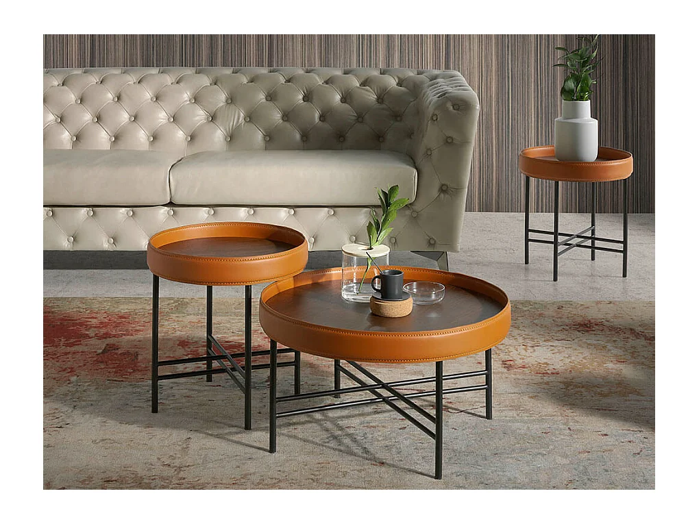 Table basse en bois et acier noir 2058 ANGEL CERDA
