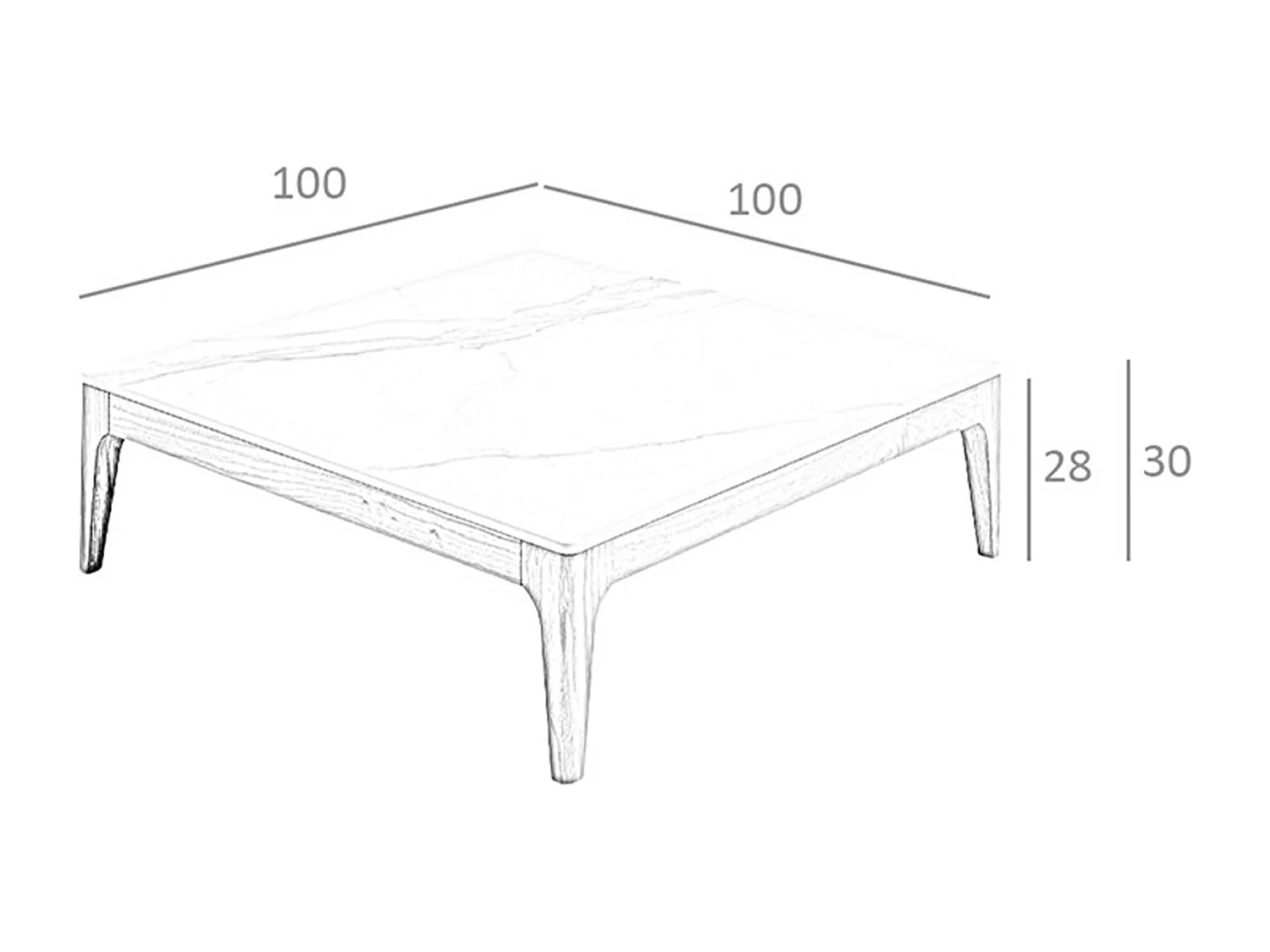 Table basse en verre imitation marbreet 2042 ANGEL CERDA