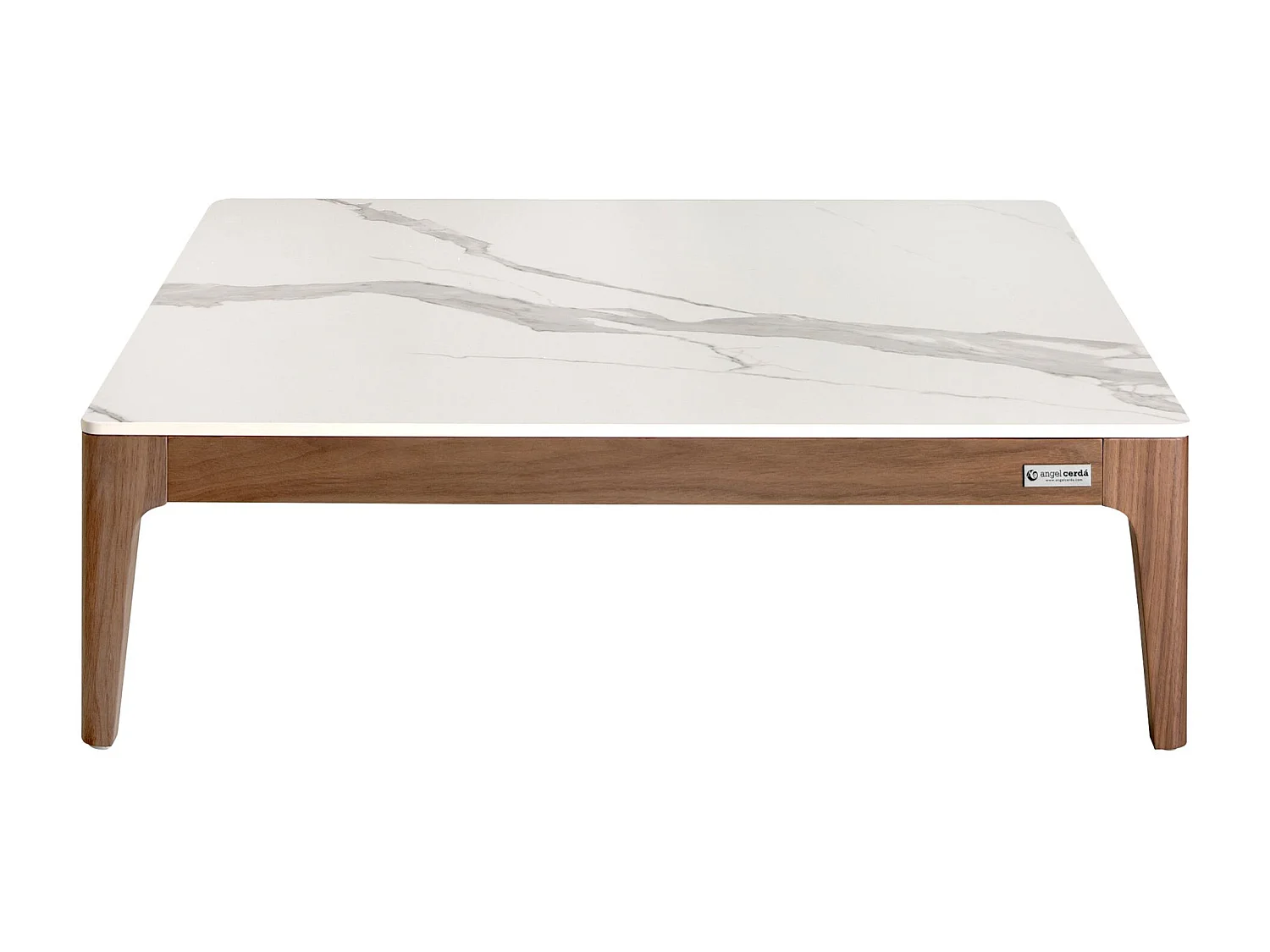 Table basse carrée en porcelaine, marbre et noyer 2042 ANGEL CERDA