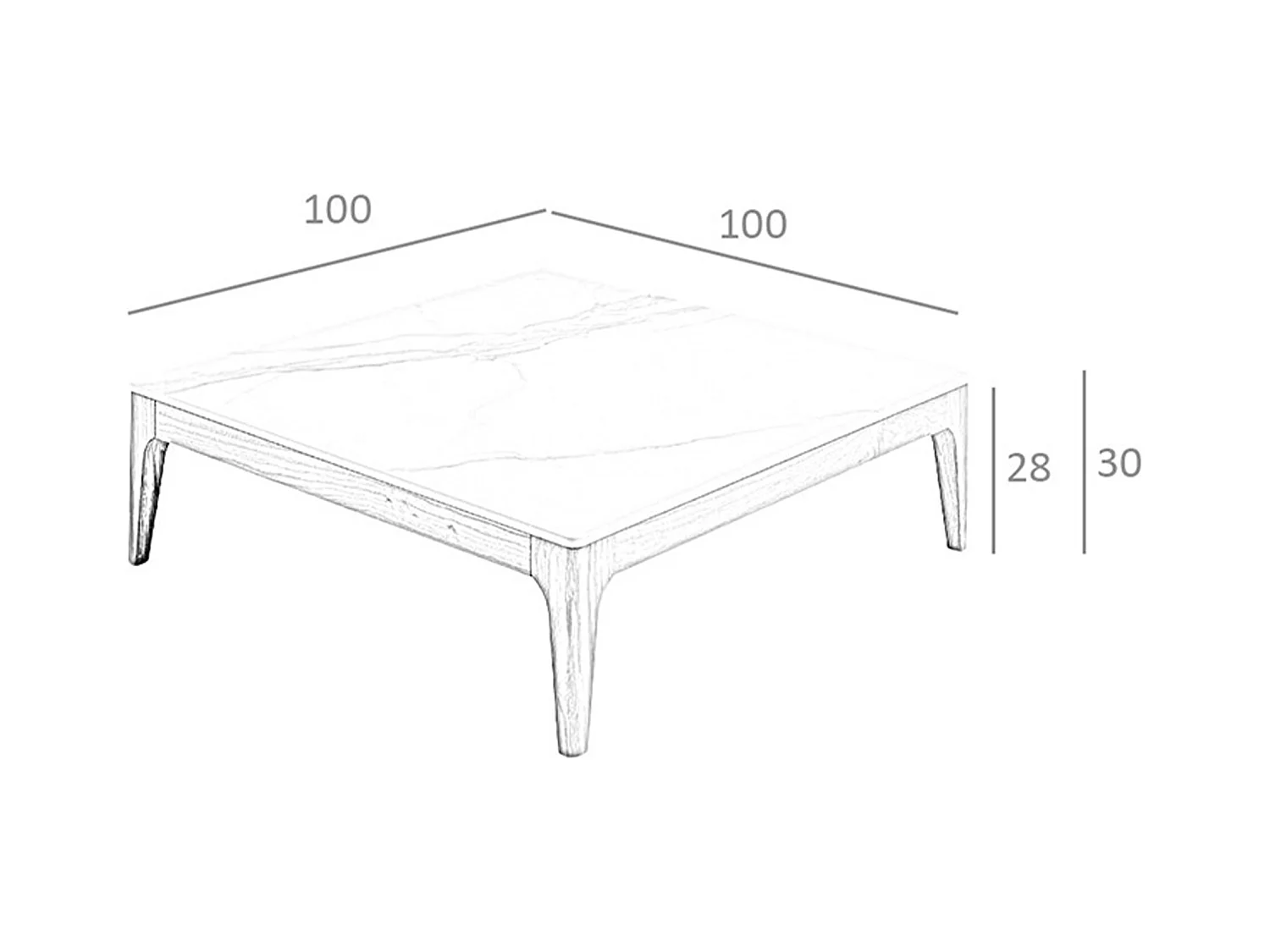 Table basse en verre imitation marbreet 2042 ANGEL CERDA