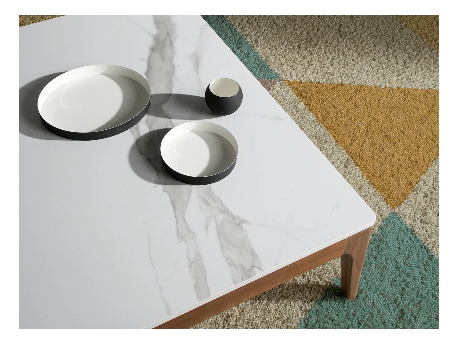 Table basse en verre imitation marbreet 2042 ANGEL CERDA