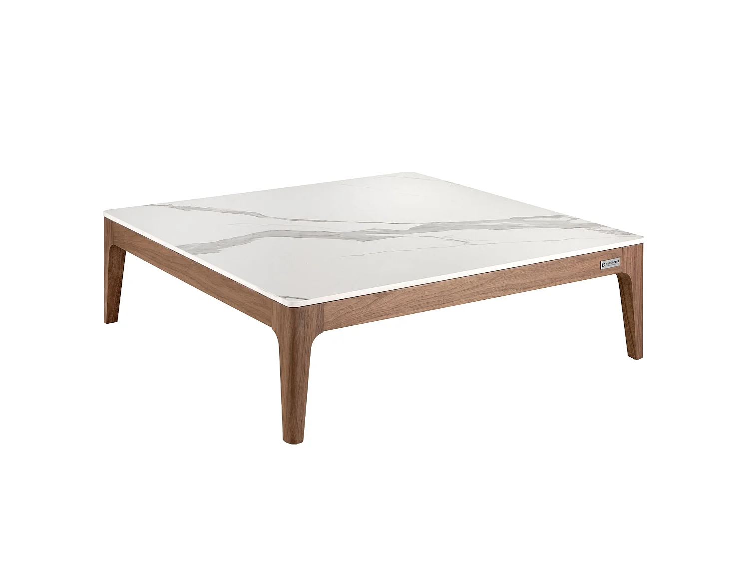 Quadratischer Couchtisch aus Porzellanmarmor und Nussbaumholz 2042 ANGEL CERDA