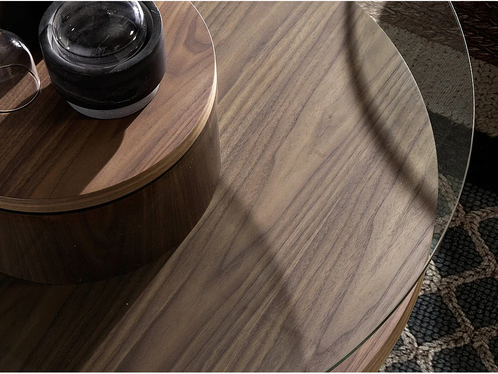 Runder Couchtisch aus Nussbaumholz  2052 ANGEL CERDA
