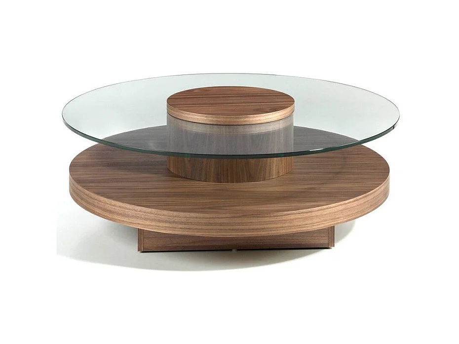 Runder Couchtisch aus Nussbaumholz  2052 ANGEL CERDA